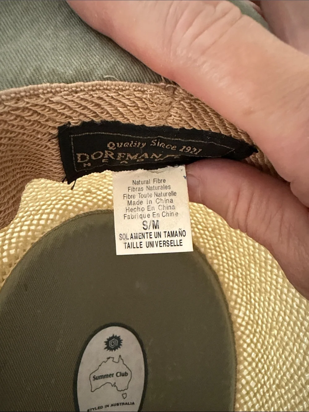 Dorfman Pacific Men's Cream Straw Fedora with Decorative Band
